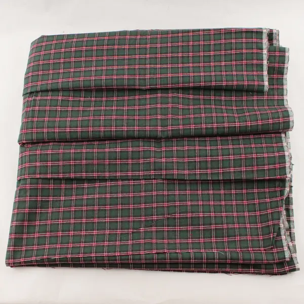 Green Red White Tartan Plaid Fabric 36x60in Cut Crafts Quilting Sewing