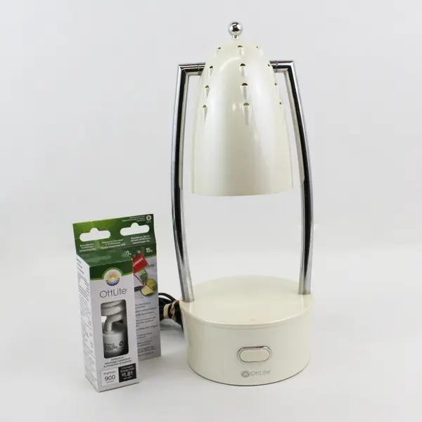 OttLite Desk Lamp 15W Pivoting Dome Beige PL7967 Daylight 