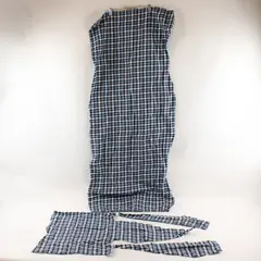 Blue Black White Plaid Fabric Assorted Cut Pieces for Quilting Crafts Preowned