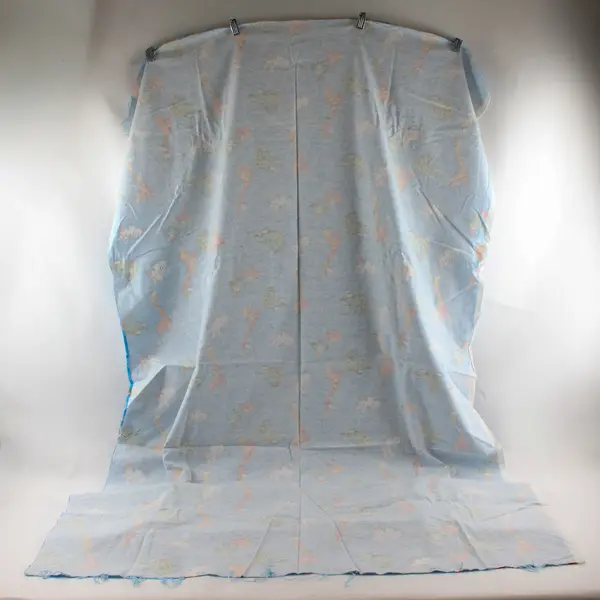 Blue Cotton Flannel Fabric Jungle Print 40x74 Quilting Sewing Craft