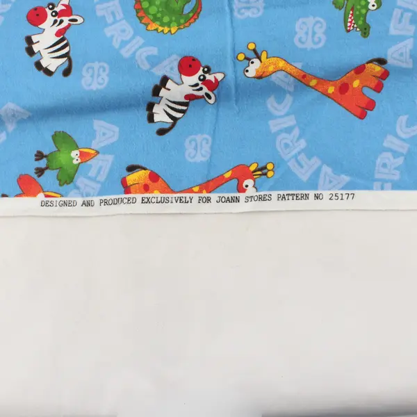 Blue Cotton Flannel Fabric Jungle Print 40x74 Quilting Sewing Craft