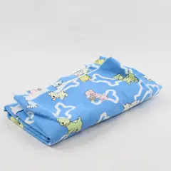 Blue Fleece Fabric Cartoon Dogs & Bones 26x46in Soft Craft Fabric