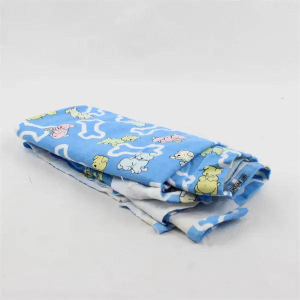 Blue Fleece Fabric Cartoon Dogs & Bones 26x46in Soft Craft Fabric