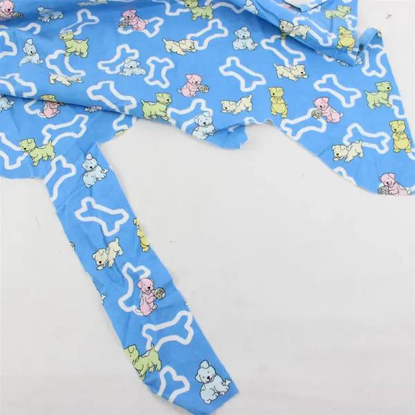 Blue Fleece Fabric Cartoon Dogs & Bones 26x46in Soft Craft Fabric