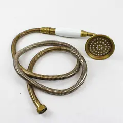Vintage-Style Brushed Gold Handheld Shower Flexible Stainless Steel Hose