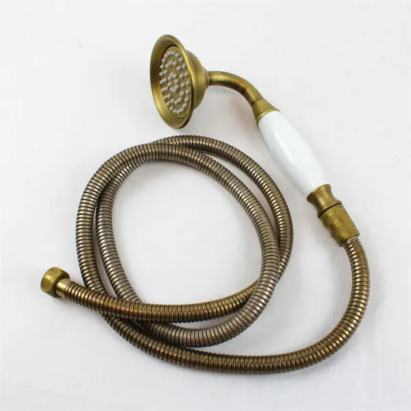 Vintage-Style Brushed Gold Handheld Shower Flexible Stainless Steel Hose