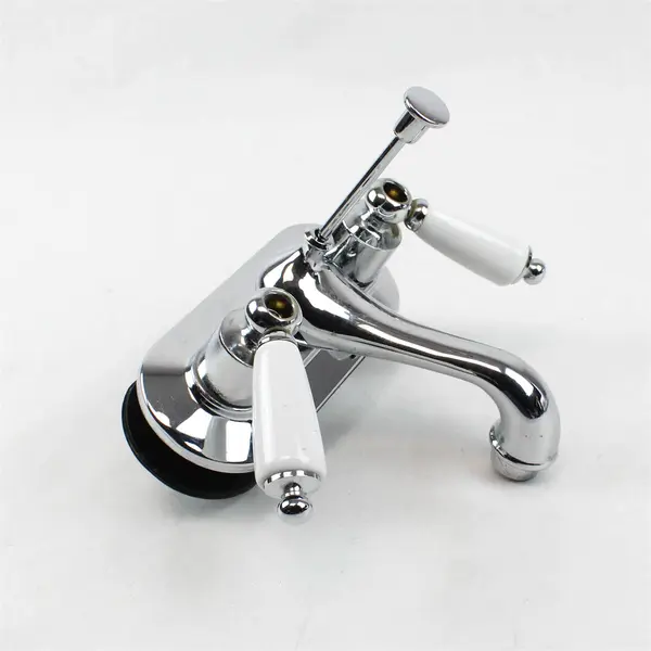 Vintage Home Depot Oasis Centerset Bath Faucet White Porcelain Handles