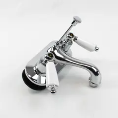Vintage Home Depot Oasis Centerset Bath Faucet White Porcelain Handles