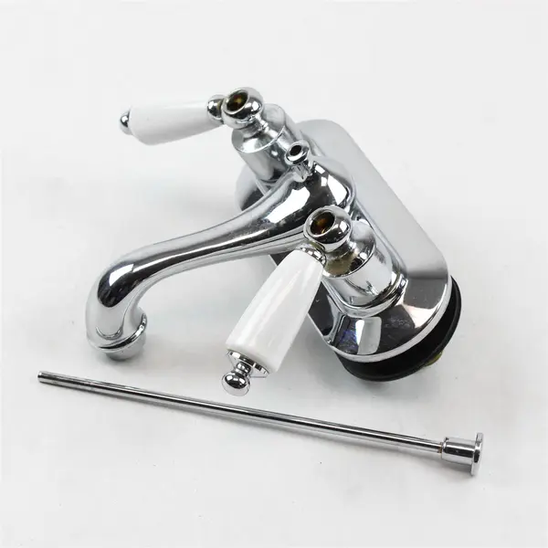 Vintage Home Depot Oasis Centerset Bath Faucet White Porcelain Handles