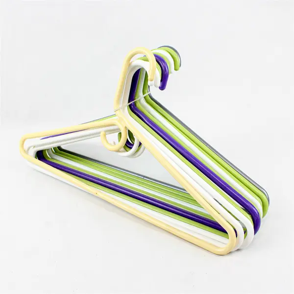 Lot of 10 Plastic Clothes Hangers Assorted Colors Lightweight Durable