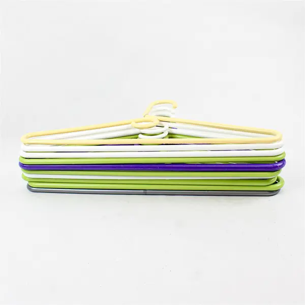 Lot of 10 Plastic Clothes Hangers Assorted Colors Lightweight Durable