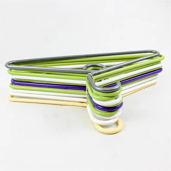 Lot of 10 Plastic Clothes Hangers Assorted Colors Lightweight Durable
