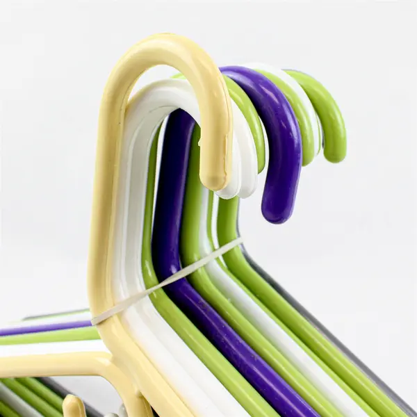 Lot of 10 Plastic Clothes Hangers Assorted Colors Lightweight Durable