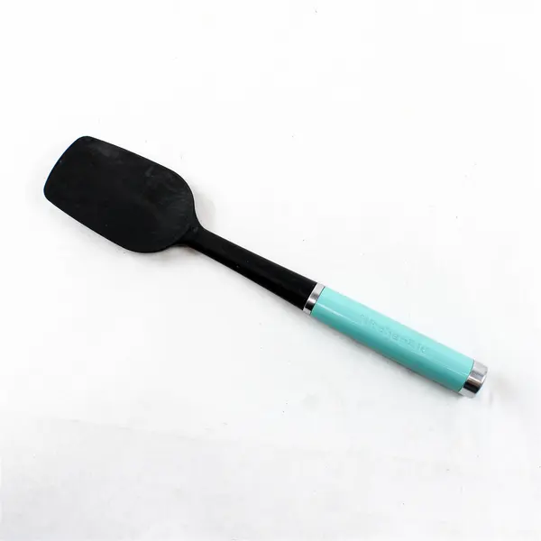 Kitchenaid Aqua Sky Teal and Black Flipper Spatula Plastic Chrome