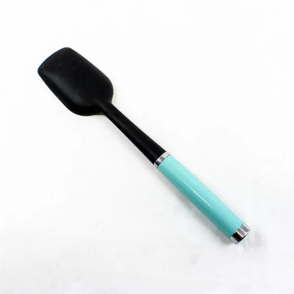 Kitchenaid Aqua Sky Teal and Black Flipper Spatula Plastic Chrome