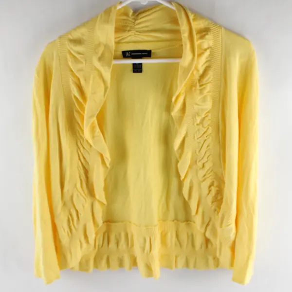 INC International Concepts Sunshine Yellow Ruffled Cardigan Women's XL