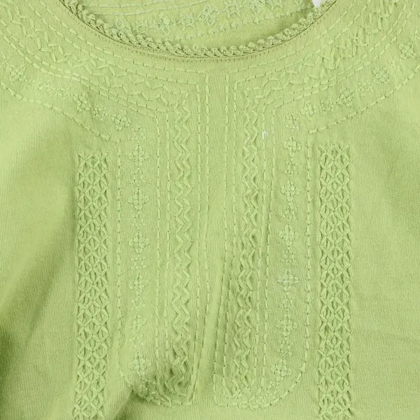 Liz Wear by Liz Claiborne Embroidered Light Green Tank Top Women's Medium