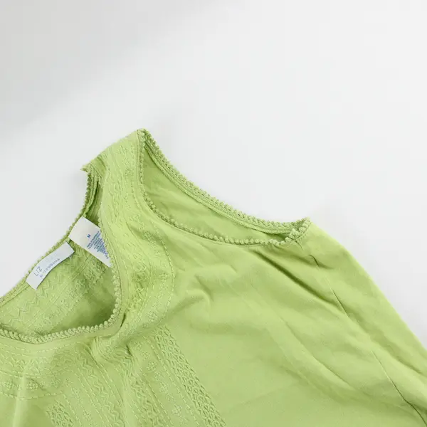 Liz Wear by Liz Claiborne Embroidered Light Green Tank Top Women's Medium