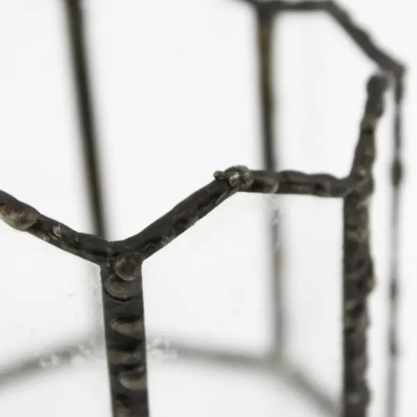 Handmade Metal And Glass Octagon Votive Candle Holder 3.75"