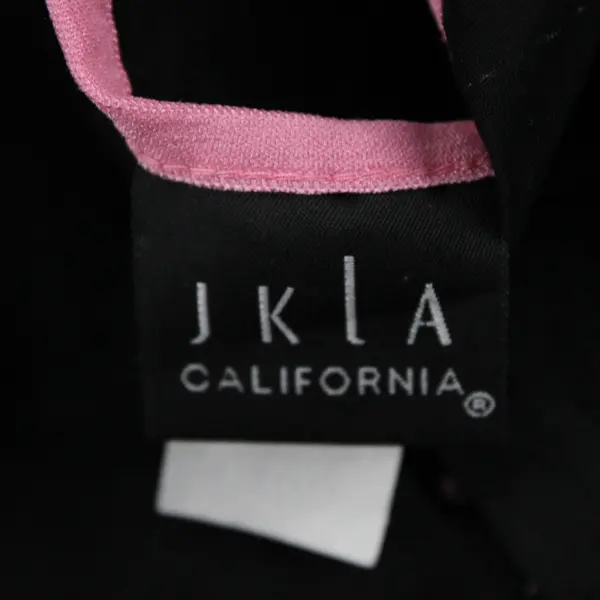 JKLA California Pink Floral Pattern Black Midi Skirt Women's Medium