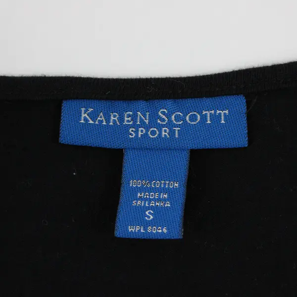 Karen Scott Sport Faux Layered Black and White Striped Tank Women's Small