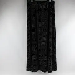 Briggs New York White Polka Dot Button Detail Black Maxi Skirt Women's Medium