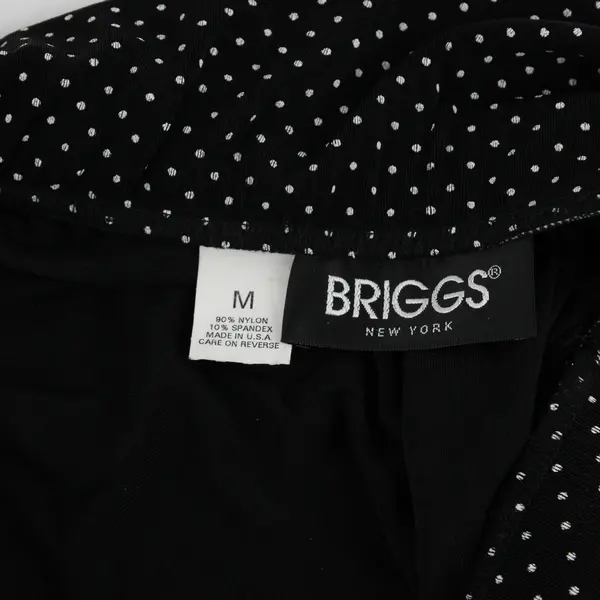 Briggs New York White Polka Dot Button Detail Black Maxi Skirt Women's Medium
