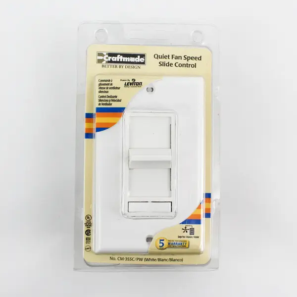 Craftmade 3-Speed Quiet Fan Slide Control  CM-3SSC/PW NIP
