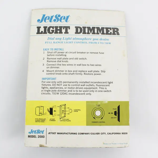 JetSet Light Dimmer Model 2000