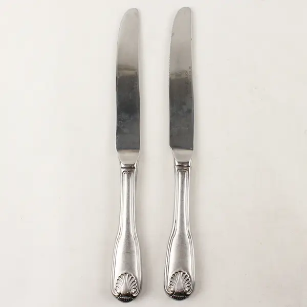 Lot of 2 Retroneu Coventry Shell Stainless Steel Dinner Knives 9.5"