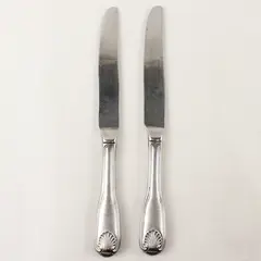 Lot of 2 Retroneu Coventry Shell Stainless Steel Dinner Knives 9.5"