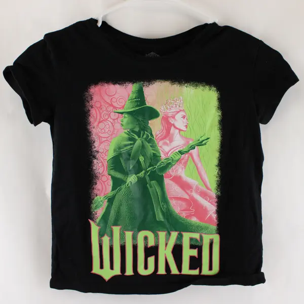 Wicked Black Short-Sleeved Graphic T-Shirt Girls' Medium