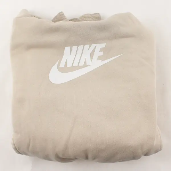 Nike Logo Print Beige Cropped Hoodie Girls' Large