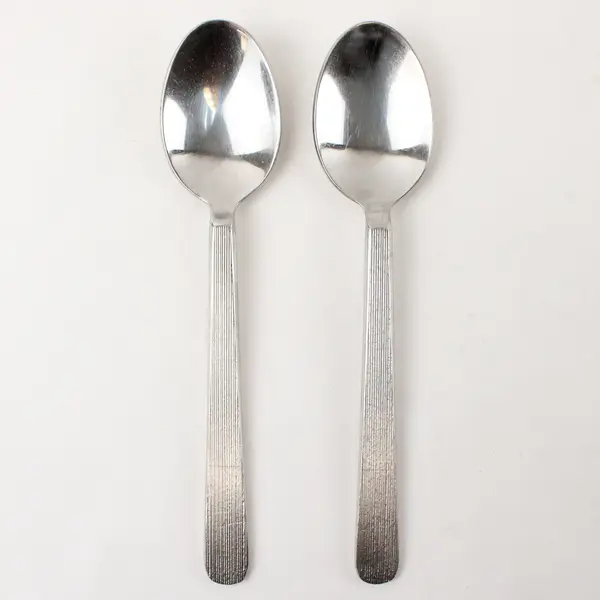 Lot of 2 Retroneu Foliage Stainless Steel 8" Oval Soup Spoons