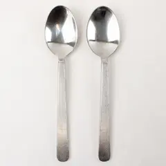 Lot of 2 Retroneu Foliage Stainless Steel 8" Oval Soup Spoons