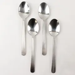 Lot of 4 Retroneu Foliage Stainless Steel 8" Oval Soup Spoons