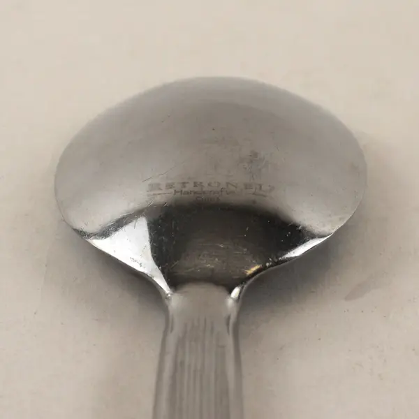 Lot of 4 Retroneu Foliage Stainless Steel 8" Oval Soup Spoons