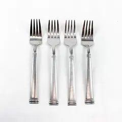 Lot of 4 Pfaltzgraff Parker Frost Stainless Steel Salad Forks 7.5"
