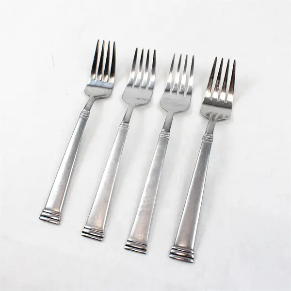 Lot of 4 Pfaltzgraff Parker Frost Stainless Steel Salad Forks 7.5"