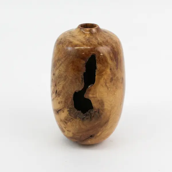 Handmade maple Burl Bud Vase Signed