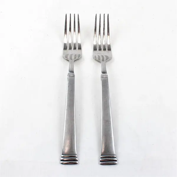 Lot of 2 Pfaltzgraff Parker Frost Stainless Steel 8" Dinner Forks