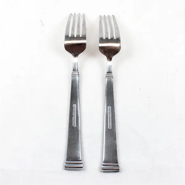 Lot of 2 Pfaltzgraff Parker Frost Stainless Steel 8" Dinner Forks