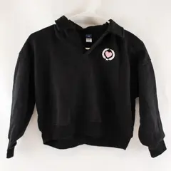 Old Navy Embroidered Black Stand Collar Pullover Sweatshirt Girls' Medium 8