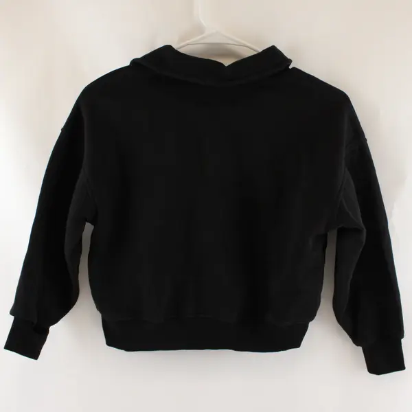 Old Navy Embroidered Black Stand Collar Pullover Sweatshirt Girls' Medium 8