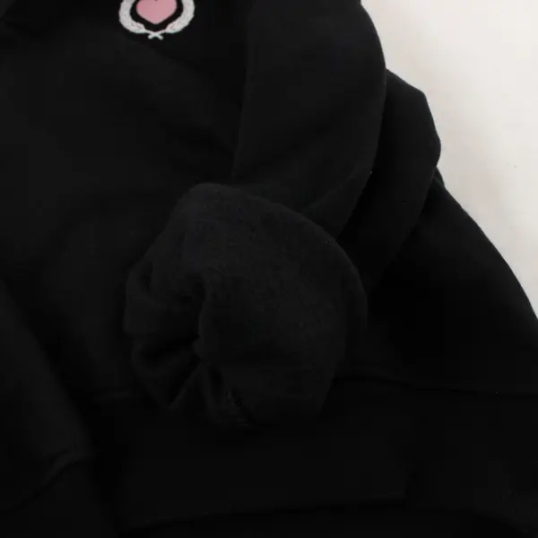 Old Navy Embroidered Black Stand Collar Pullover Sweatshirt Girls' Medium 8