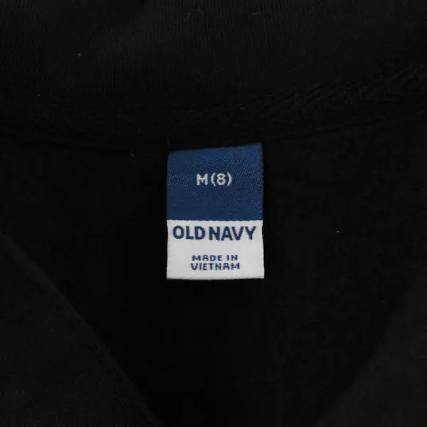 Old Navy Embroidered Black Stand Collar Pullover Sweatshirt Girls' Medium 8