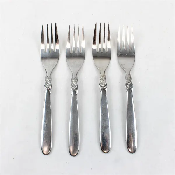 Lot of 4 Retroneu Braid Stainless Steel Salad Forks 7"
