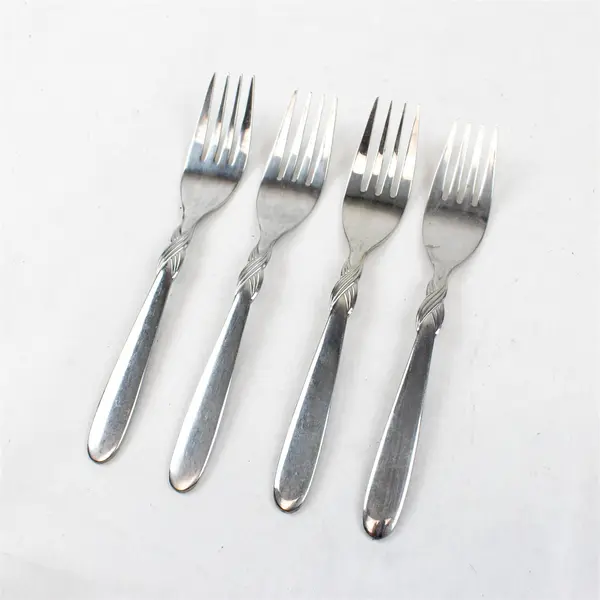 Lot of 4 Retroneu Braid Stainless Steel Salad Forks 7"
