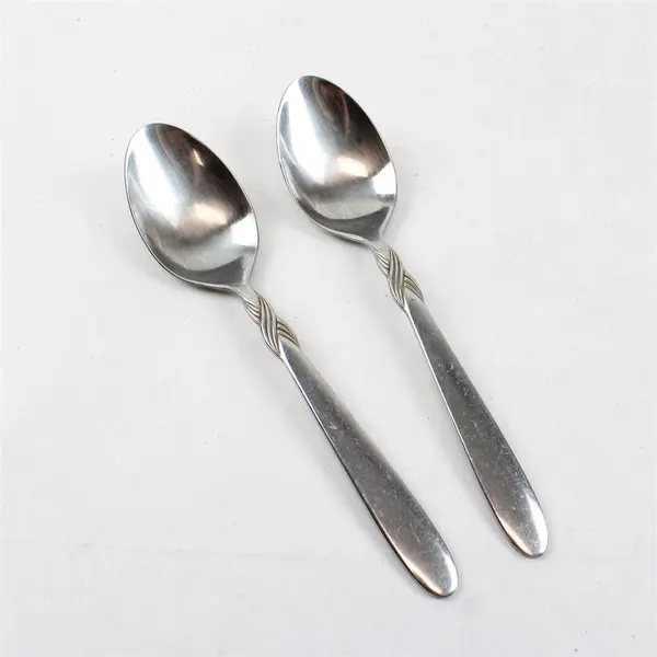Lot of 4 Retroneu Braid Stainless Steel 8" Oval Soup Spoons & 7" Salad Forks