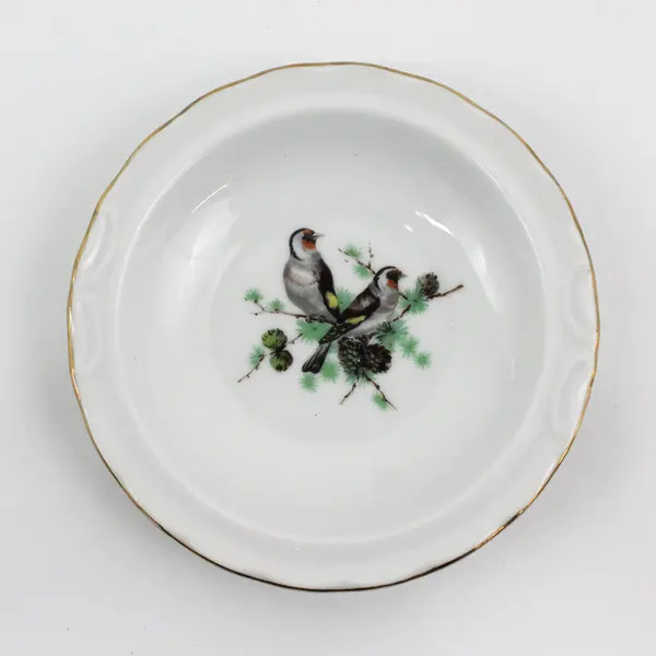 Kuba Porzellan Bavaria Germany Steiglitz Bird Trinket Dish